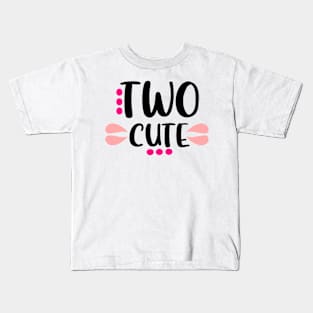 Two Cute 2nd Second Birthday for Girls Kids T-Shirt